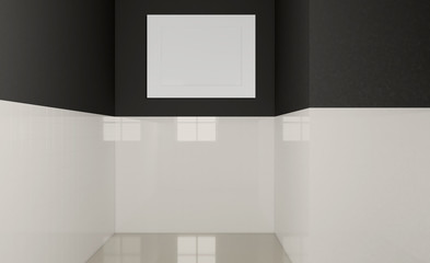 Blank room. 3D rendering. Empty paintings