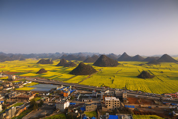 Landscape of Golden rooster hill:Luoping,Yunnan,China.