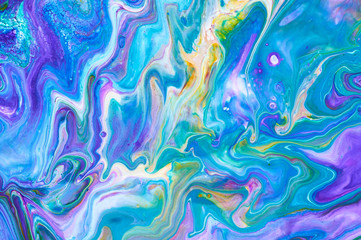 Abstract colorful background, wallpaper, texture. Mixing  paints. Modern art. Marble texture