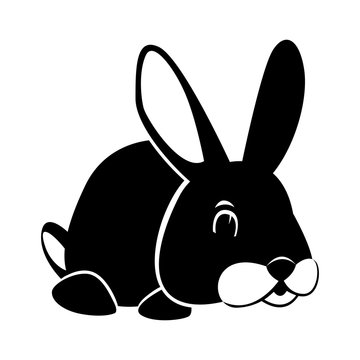 rabbit vector illustration flat style  profile side