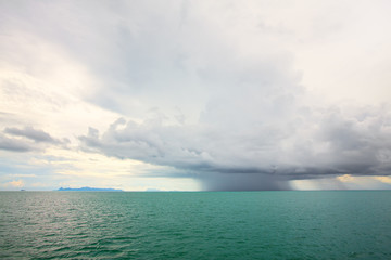 Fototapeta premium Rain storm over the sea