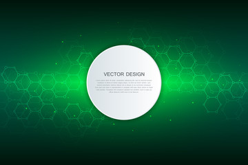 Abstract hexagonal background. Medical, scientific or technological concept. Geometric polygonal graphics. vector illustration.