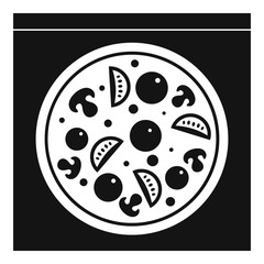 Pizza with salami, mushrooms, tomatoes icon