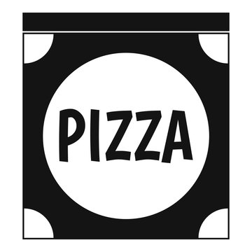 Pizza box cover icon, simple style