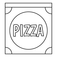 Pizza box icon, outline style