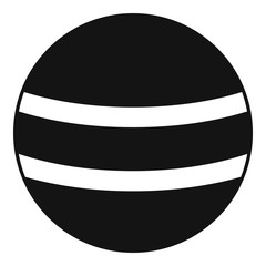 Black with white stripes icon, simple style