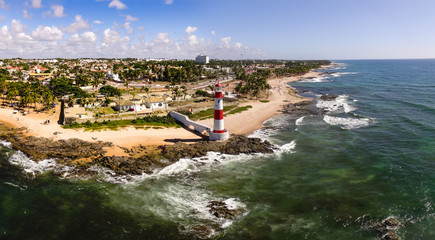 Aerial view of Itapuã, Lighthouse, Salvador, Bahia, Brazil