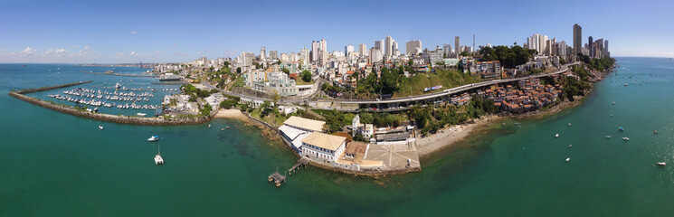 Panoramic aerial image of the commerce, seen of the sea, Salvador, Bahia
