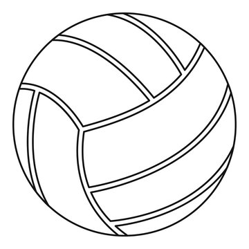Volleyball ball icon, outline style