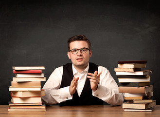 Teacher with books