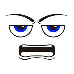 Borderless angry emoticon