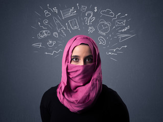 Muslim woman wearing niqab