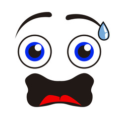 Borderless surprised emoticon