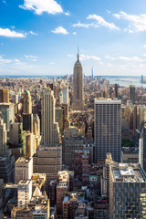 Obraz premium Manhattan linia horyzontu w Miasto Nowy Jork mit empire state building, usa