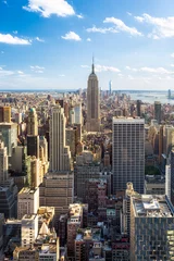 Deurstickers Manhattan Skyline in New York City met Empire State Building, VS © eyetronic