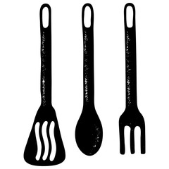 Set of hand drawn kitchen objects