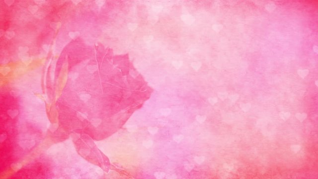 This video clip features a pink romantic background loop