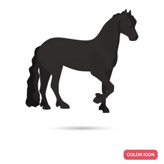 Fototapeta na wymiar Friesian horse color flat icon