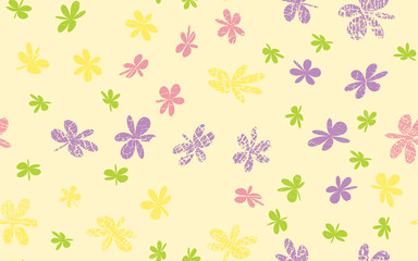 Seamless Grunge Daisy Flower Abstract Vector Background