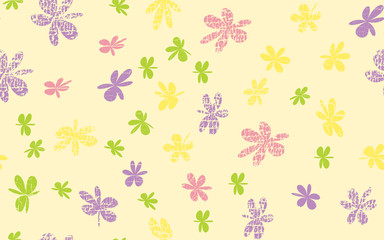 Seamless Grunge Daisy Flower Abstract Vector Background