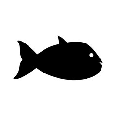 Black vector fish icon isolated