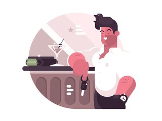 Successful man with money