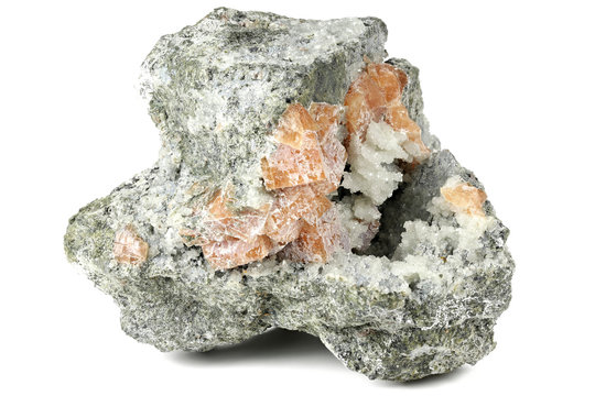 chabazite from Errachidia/ Morocco isolated on white background