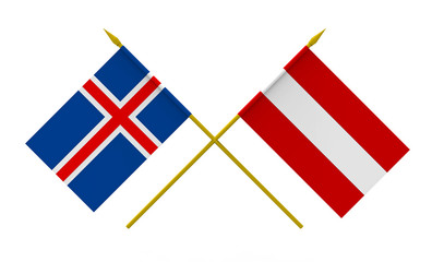 Flags, Iceland and Austria