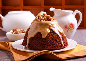 Sticky toffee pudding with caramel sauce