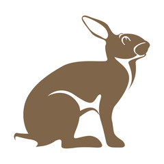  hare rabbit vector illustration flat style  profile