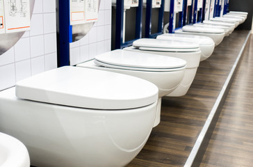toilet bowls in the store