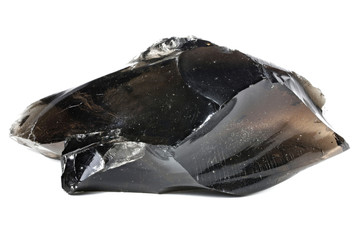 black obsidian from Armenia isolated on white background © Björn Wylezich