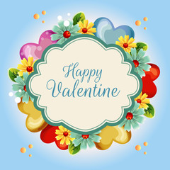 yellow flower valentine illustration blue background