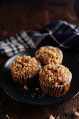 coffee muffin with crumbs