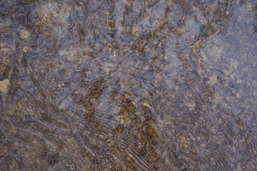 Fototapeta na wymiar Running water in a creek - water background, texture