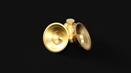 Gold Speakers 3d illustration 3d rendering