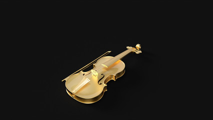 Gold Violin 3d illustration 3d rendering © paul