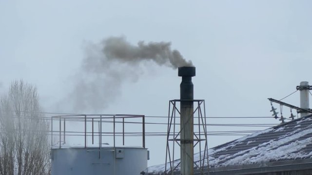 Factory pipe black smokes