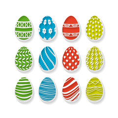 Set of paper Easter eggs