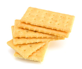 Crackers isolated on white, clipping path included