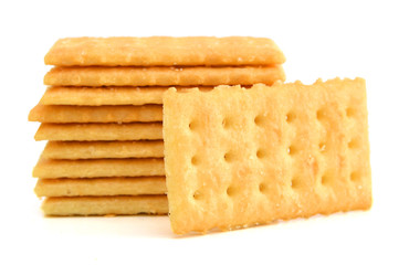 Crackers isolated on white, clipping path included