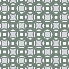 Geometric pattern of circles, squares & 4 point stars.