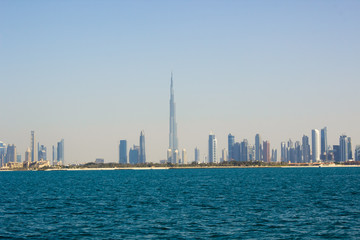 Dubai skyscrapers sea view