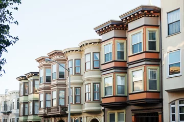 Fotobehang San Francisco Typische gebouwen in San Francisco.