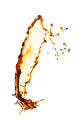 Cola splash on white background