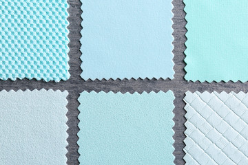 Fabric samples on grey background