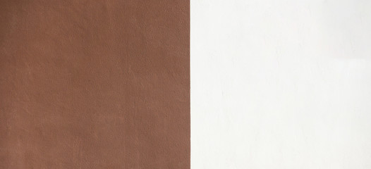 Fototapeta premium White and brown plastered wall banner background