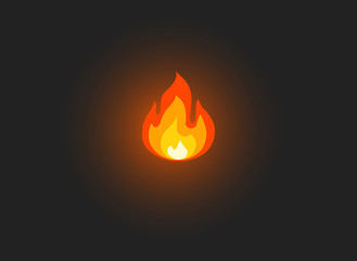 Simple flame vector logo. Illustration of fire, ignite or explosion.