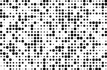 Dotted bckground with circles, dots, point different size, scale. Halftone pattern. 