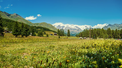 Fototapeta na wymiar Gorgeous mountainscape in Summer, North Italy - Letterbox